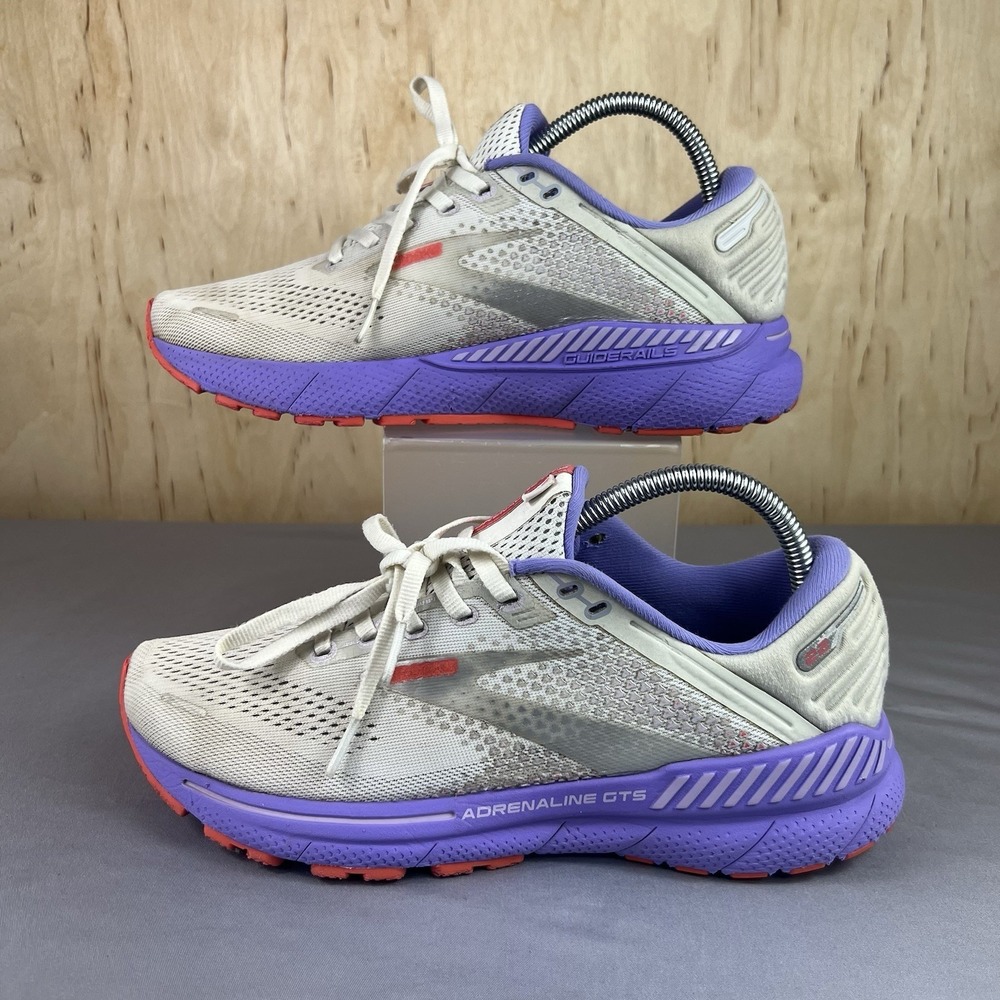 Brooks Adrenaline GTS 22 Womens Size 9 Gray Purple Running Walking Shoes Sneake